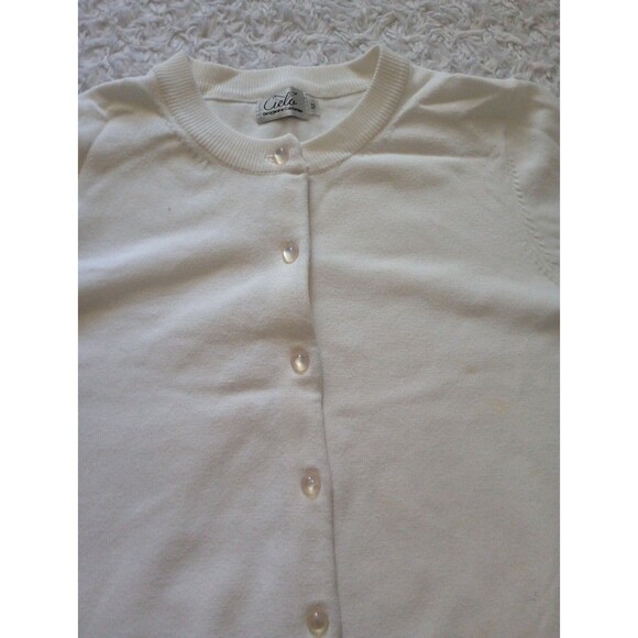 CIELO Off-ivory Women's Cardigan, Medium Pearl bottom - Picture 13 of 15